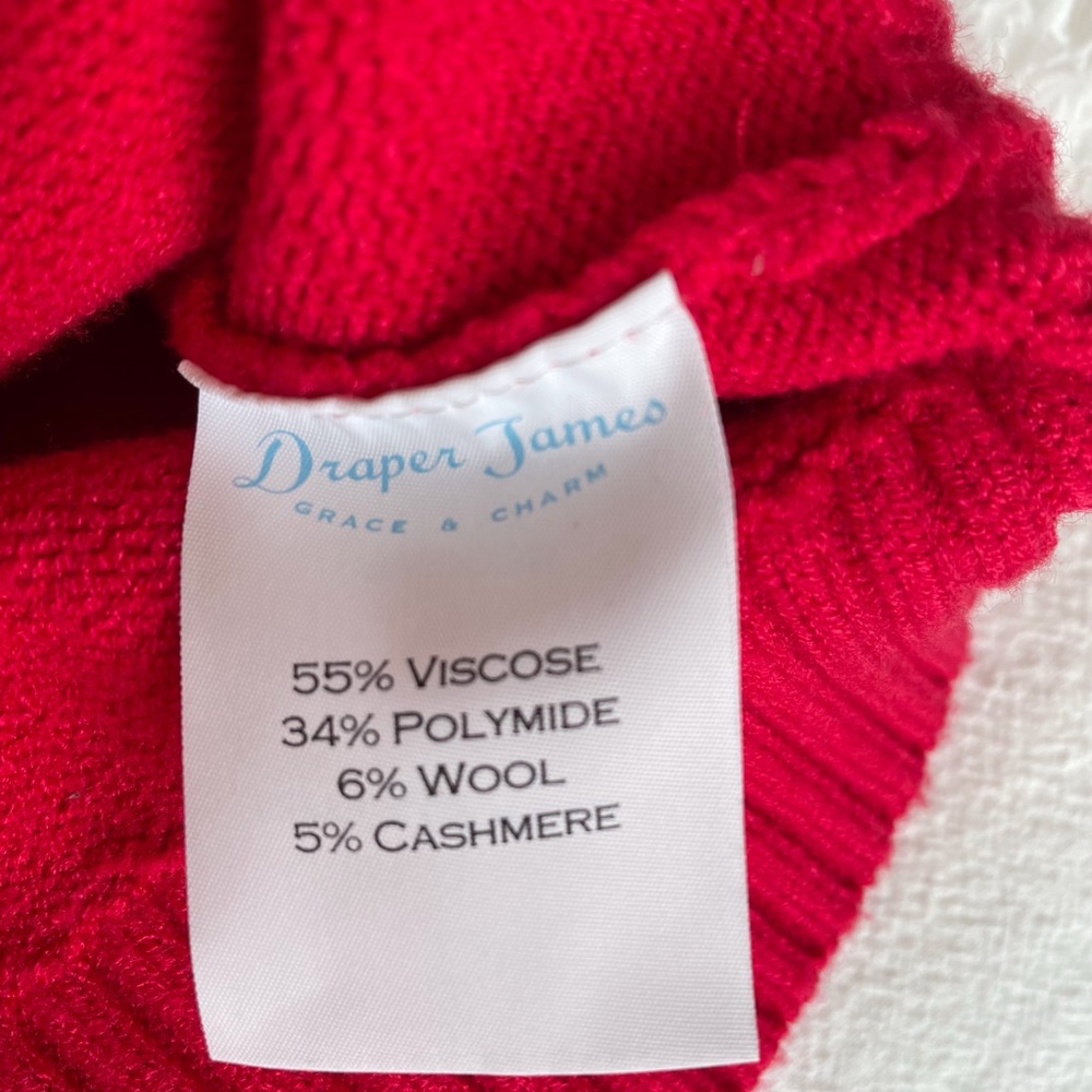 Draper James Red Ruffle Cashmere Blend Sweater - Picture 5 of 8